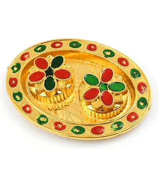 Oval Shape haldi kumkum dish