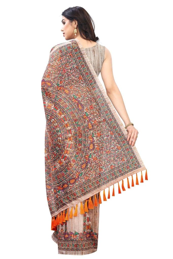 Silk Zone Women's Chanderi Cotton Saree With Blouse Piece view 3