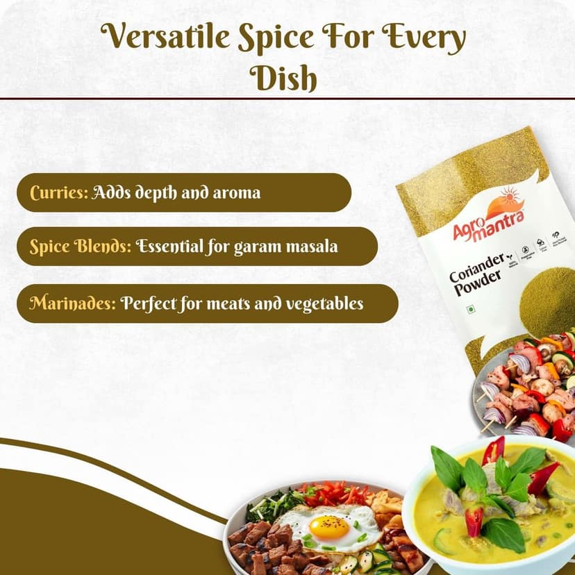 Agro Mantra Coriander Powder 200g | Freshly Ground & Aromatic | Sourced from Gujarat | Perfect for Curries, Spice Blends & Marinades | Preservative-Safe Indian Spice (pack of 3) view 4
