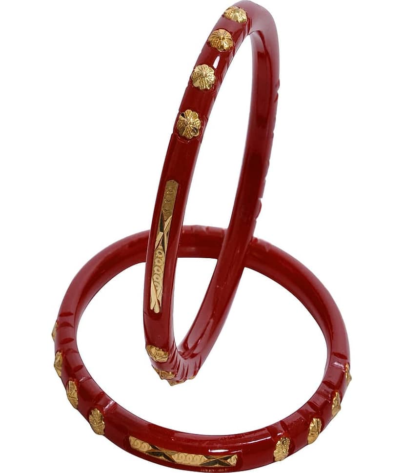 Bovzen Red Bangle Set ( Pack of 1 )