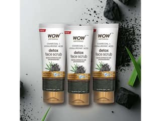 WOW Skin Science Activated Charcoal Face Scrub - 100 ml ( Pack of 3)