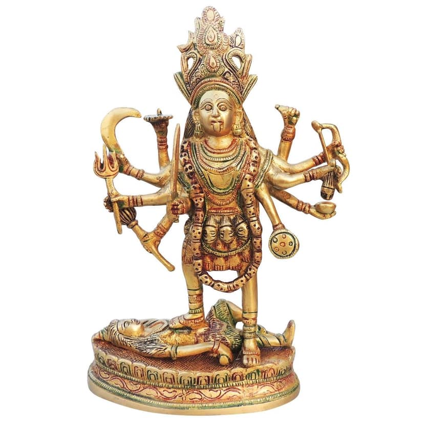 Brass Showpiece Kali Maa God Idol Statue (BSMAS618 A) view 2