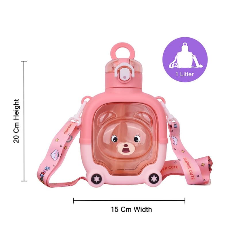 Teddy Bear Water Bottle | Kids Sipper Water Bottle | Cute Bear Water Bottle | Teddy Water Bottle | Water Bottle Teddy | Water Bottle Teddy Bear | Kids Water Bottle | Children's Water Bottle | School Kids Water Bottle | Sipper Water Bottle view 3