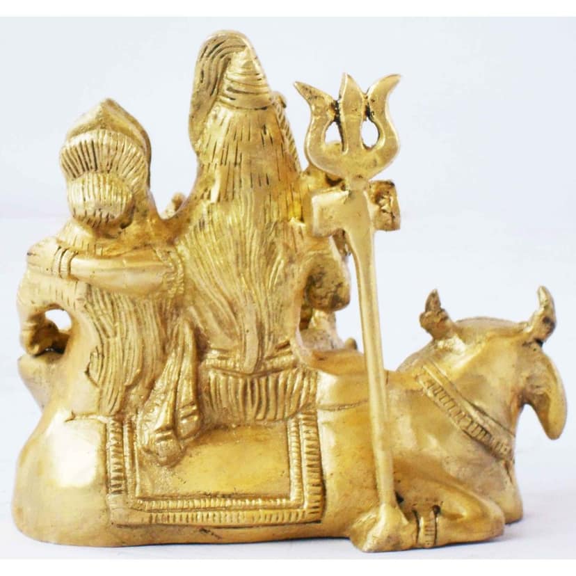 Brass Shiv Parivar Statue - Family God Idol For Mandir, Height : 5.2 Inch (BSMAS1109 C) view 3