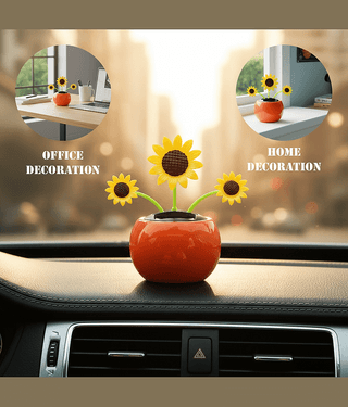 3Mads Solar Sunflower Car Dashboard Decor