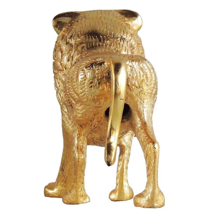 Gold Finish Aluminium Lion Statue ? Luxury Animal Showpiece for Home & Office Decor, Height : 5.6 Inch (ASMAS214 G) view 5