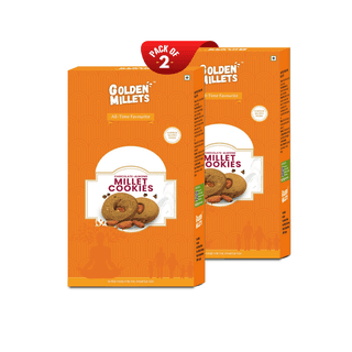 GOLDEN MILLETS Chocolate Almond millet cookies,0% Maida,Cookies (150 g, Pack of 2)