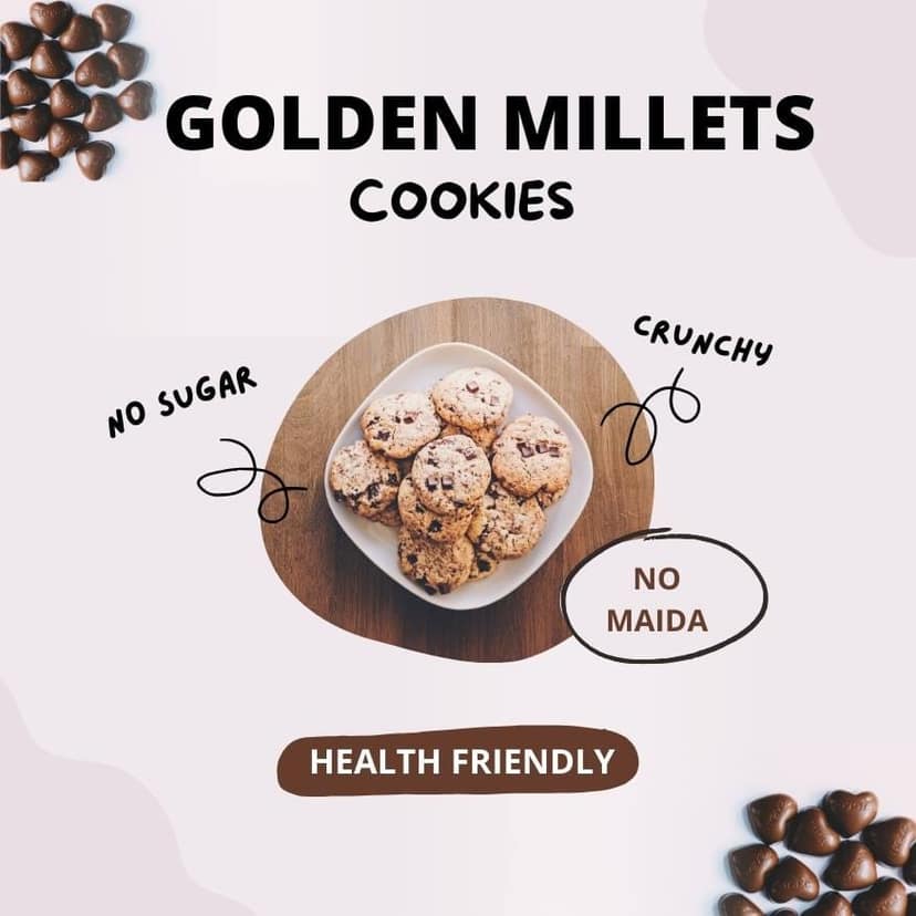 GOLDEN MILLETS Chocolate Almond millet cookies,0% Maida,Cookies (150 g, Pack of 2) view 3