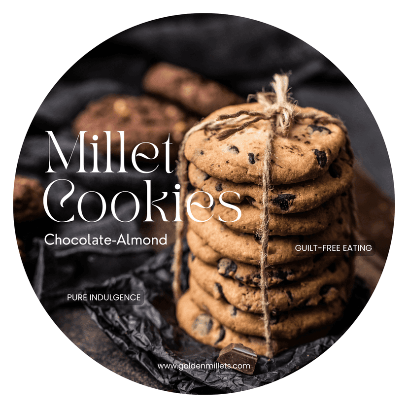 GOLDEN MILLETS Chocolate Almond millet cookies,0% Maida,Cookies (150 g, Pack of 2) view 4