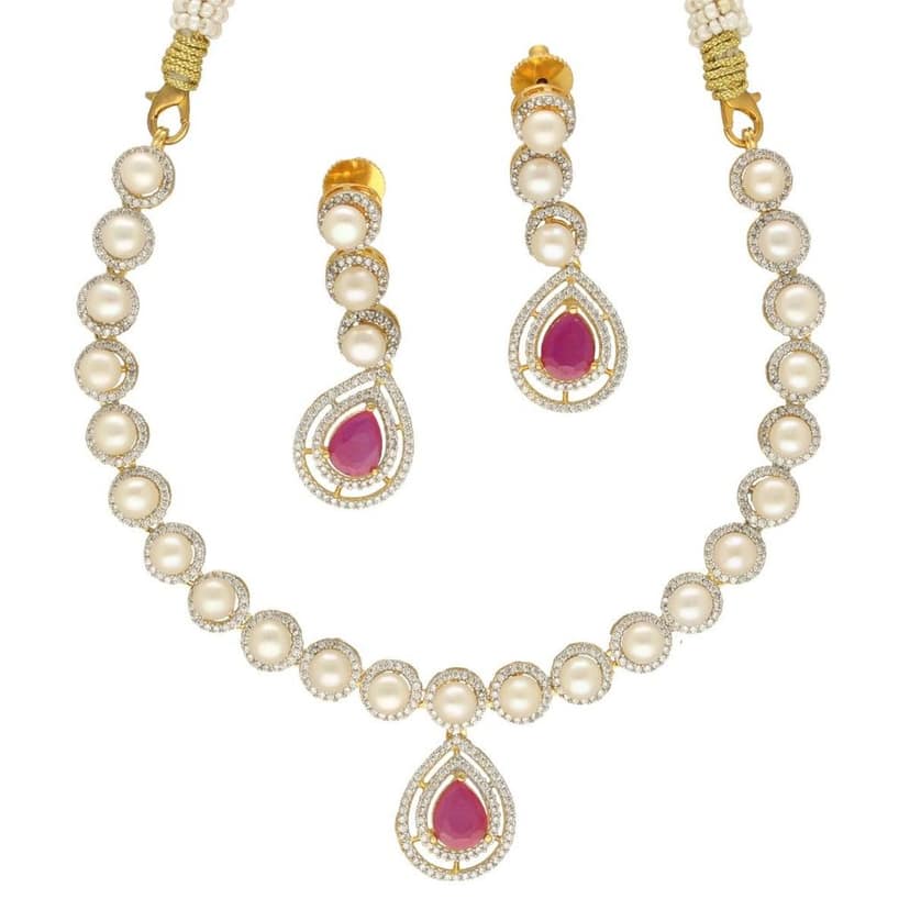 Imperial Drape Pearl Necklace Set view 3