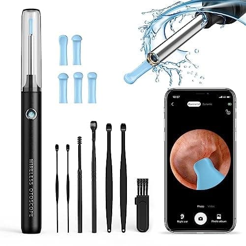 Ear Wax Removal Tool Camera, 1080P Ear Cleaner with Anti-Dust Cover, Wifi Ear Camera Otoscope with Ear Pick Set for iPhone, iPad & Android Smart Phones view 2