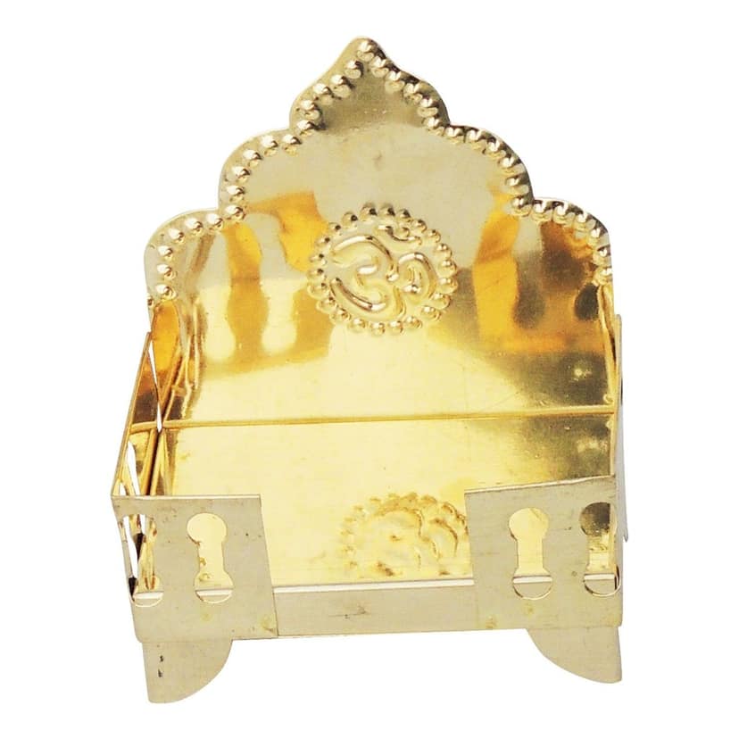 Brass Singhasan Sheet No. 3 for God Idol | Designer Puja Singhasan, Height : 5.4 Inch (ZMAS185 C) view 2