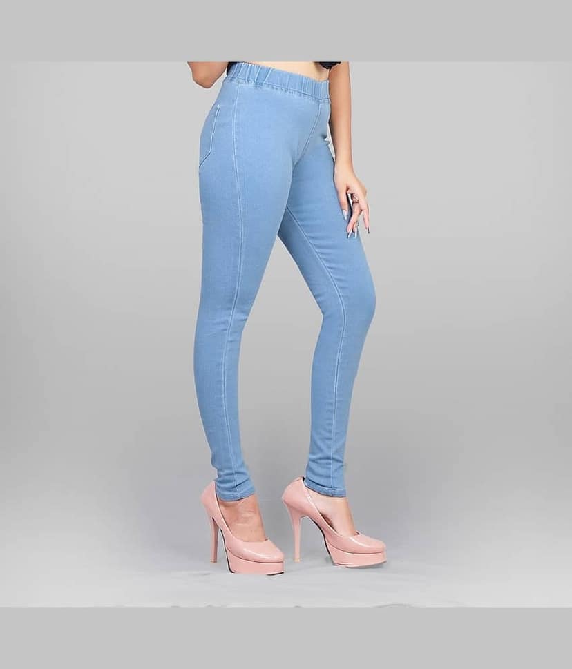 EVYAVAN ENTERPRISE - Denim Regular Fit Light Blue Women's Jeggings ( Pack of 1 ) view 2