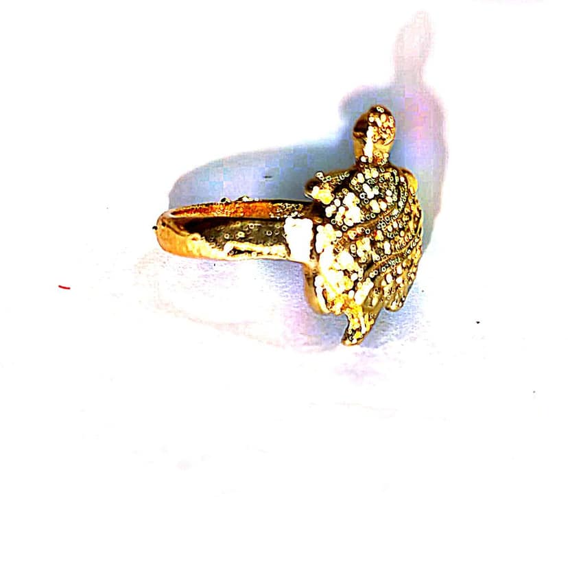 "Exquisite Golden Turtle Ring - A Symbol of Luck and Longevity" view 3