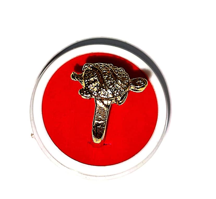 "Exquisite Golden Turtle Ring - A Symbol of Luck and Longevity" view 4