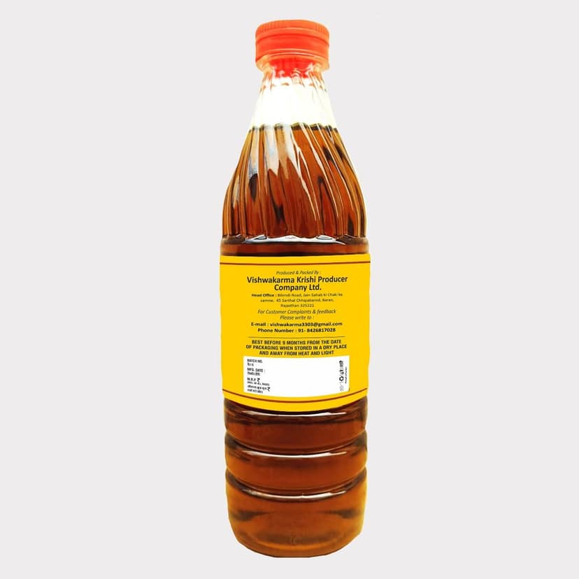 Mustard Oil 5 Ltr (Pack of 5 × 1 ltr) by Vishwakarma – Cold-Pressed, Fresh & Farmer-Made view 3