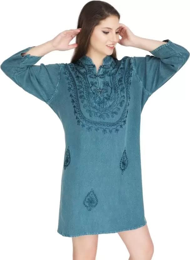 Women's Plus Size Tunic Tops Summer Long Sleeve Round Neck Blouses-Dress Ruffle Flowy Up T Shirts view 3