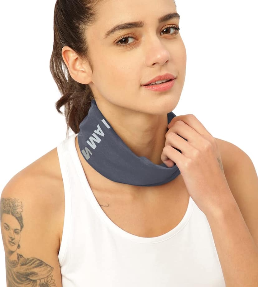 FREECULTR Unisex Bamboo Bandana, Anti Microbial Super Soft & Comfort Fit, Breathable Multipurpose Headband, Face Mask for Dust Protection and Sun - Size Printed Pack of 3-Black, Sand, Charcoal view 4