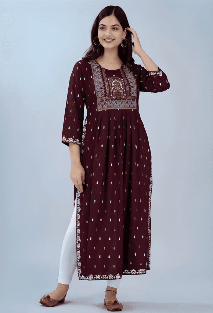 Stylish Kurti for Women | Elegant Ethnic Wear | Casual Daily Wear | Comfortable Regular Fit Kurti view 3