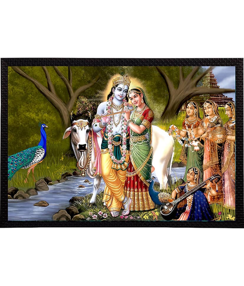 eCraftIndia Lord Krishna Satin Matt Texture UV Art Painting