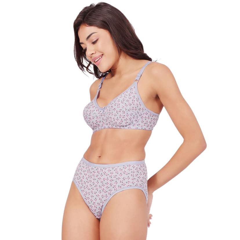 Bodycare Women's Assorted Prints Combed Cotton Bra & Panty Set 6450A view 2