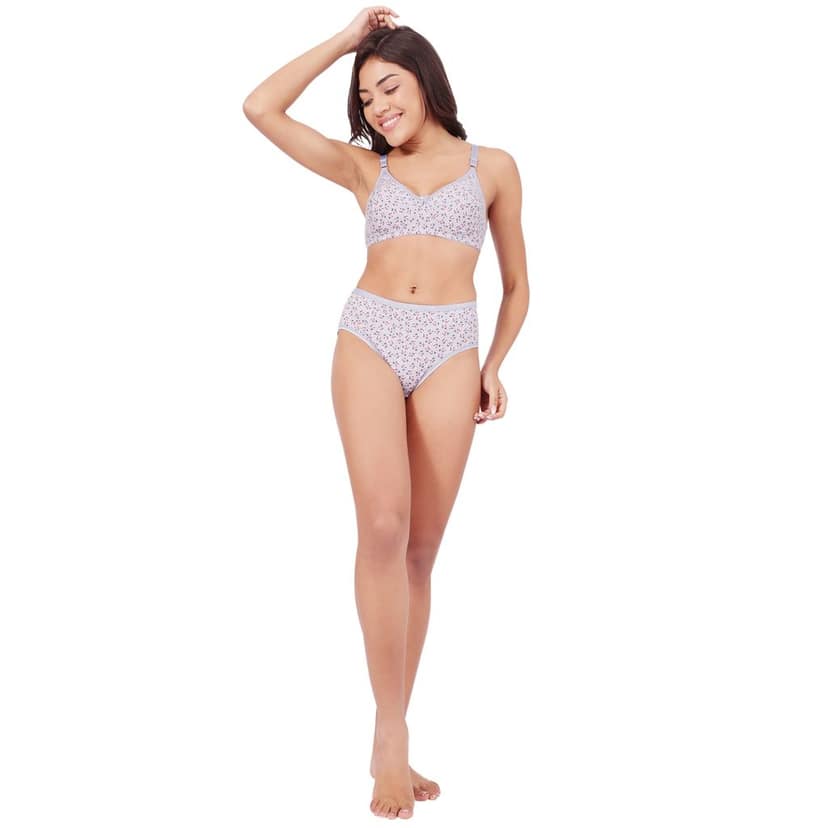 Bodycare Women's Assorted Prints Combed Cotton Bra & Panty Set 6450A view 5