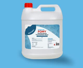 Intercorp Fomy 75% Isopropyl Alcohol-based Hand Rub Sanitizer and Disinfectant, Jumbo Saver Pack - 5 Litre (Natural)