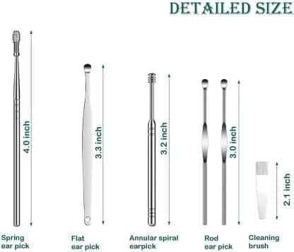 Elecsera 6 Pcs Ear Pick Earwax Remover Tool Professional Ear Spoon Reusable Ear Cleaners (100 g, Set of 6) view 2