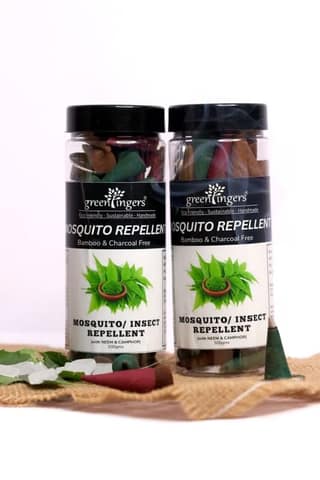 Green Fingers -Mosquito Repellent Incense Cones Ceramic Burning Dish Included | Proven, Natural Ingredients pack of 3