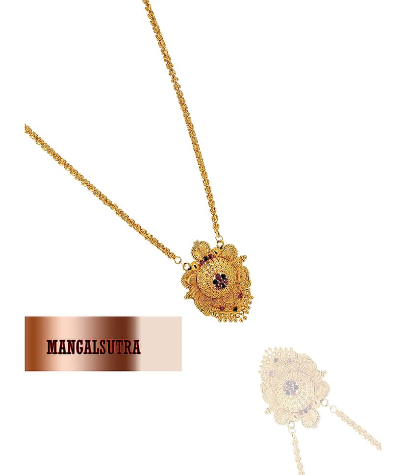 KRIMO GOLD PLATED ROYAL DESIGN MANGALSUTRA FOR WOMEN-10098 view 2