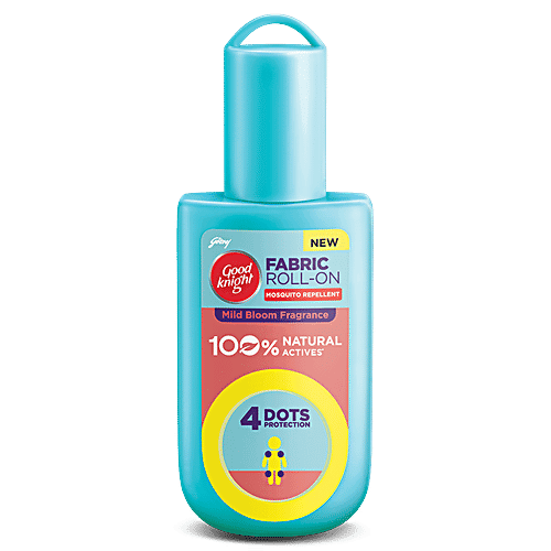 Good knight Fabric Roll-On Mosquito Repellent - Mild Bloom Fragrance, 100% Natural Actives, 8 ml