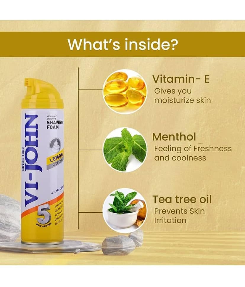 Vi-John Lemon Oily Skin Shaving Foam 200 mL view 2