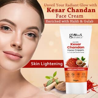 Globus Naturals Daily Glow Kesar Chandan Face Cream with SPF - Skin Brightening for All Skin Types, 50g view 2