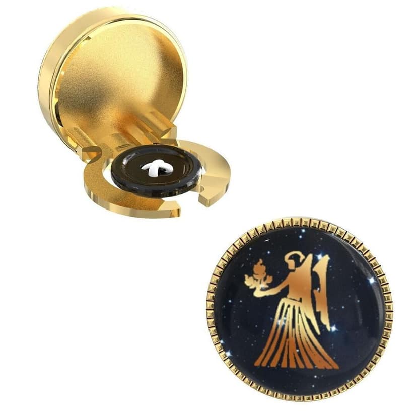 The Smart Buttons - Shirt Button Cover Cufflinks for Men - Virgo Design Pattern view 7