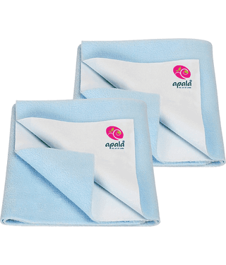 Apala Blue Laminated Bed Protector Sheet ( Pack of 2 )