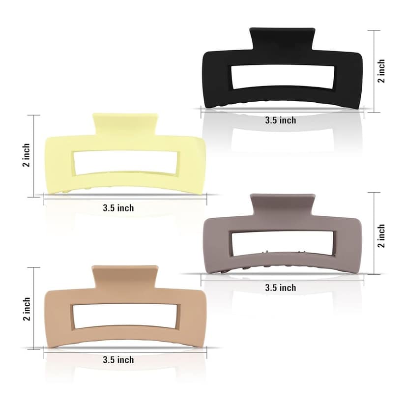 Akashkrishna Hair Clutcher (Pack Of 4 Pcs) Hair Clips For Women Fashion Acrylic Matte Finish Stylish Claw Clips Hair Accessories For Girls, Multicolor view 3