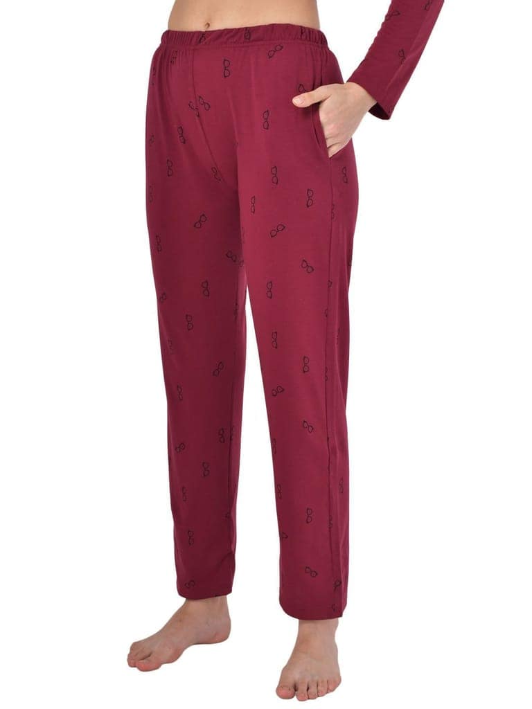 Klamotten Women's Baby Pink Allover Printed Top Pyjama Set N54M view 6