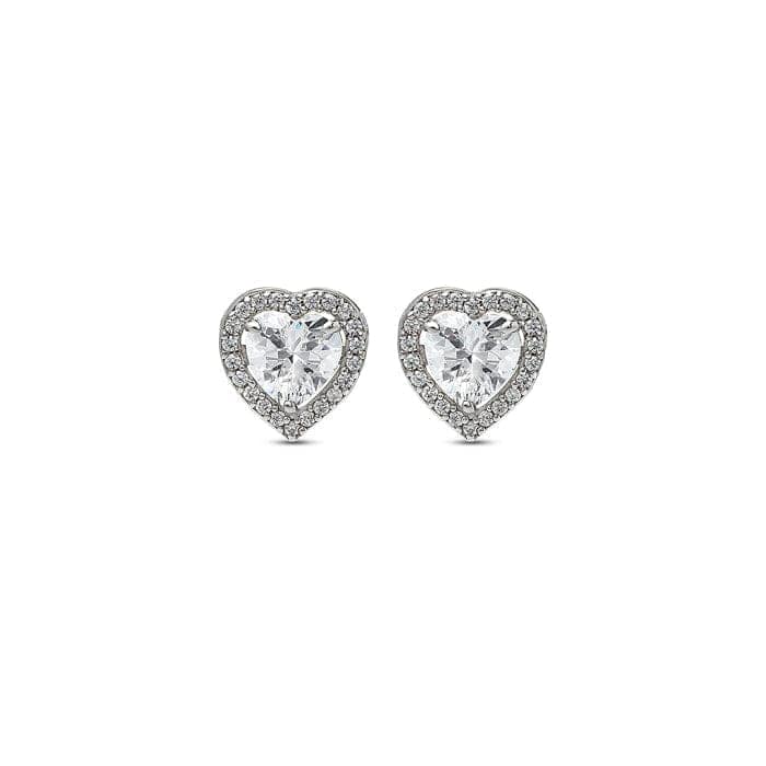 Silver Classic Kiara Heart Studs