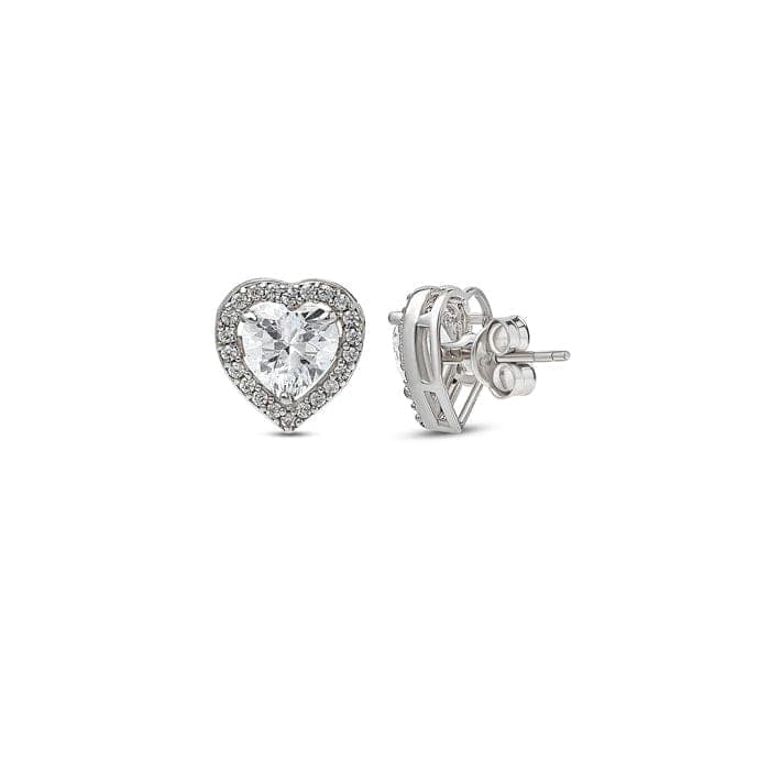 Silver Classic Kiara Heart Studs view 5