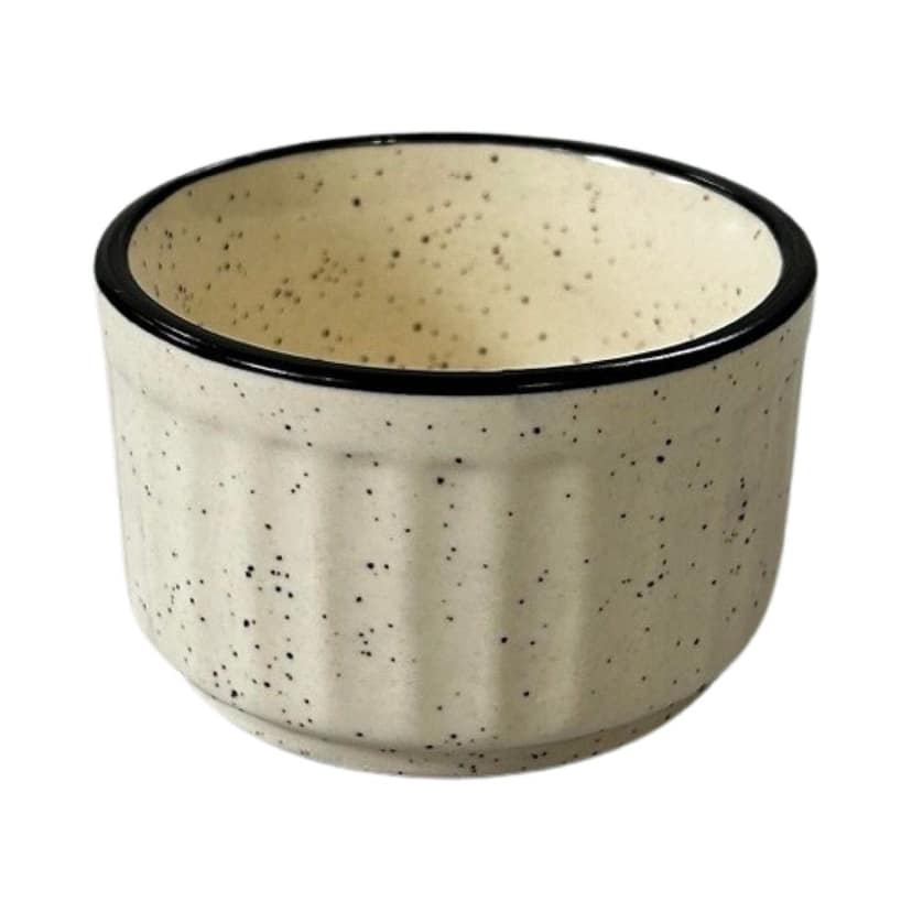 Ceramic Dining Matte White Marble Linear Ceramic 50ml Dip Bowls Set of 2 view 2