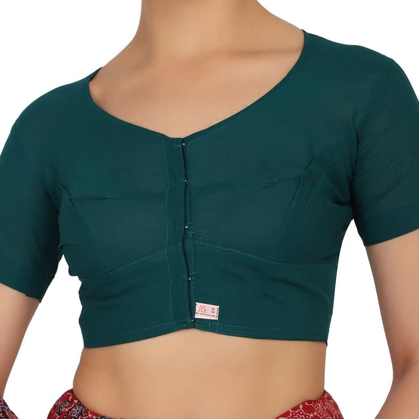 JISB High Neck Blouse Mayil Green view 2