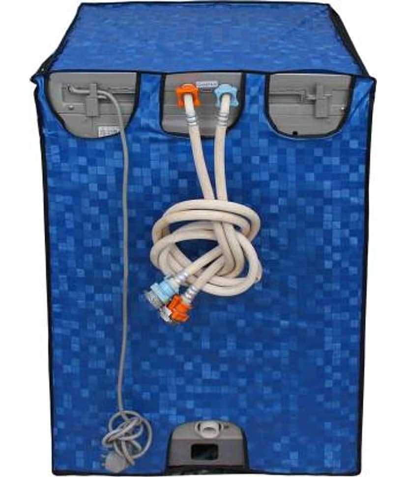 Single PVC Blue Washing Machine Cover for Universal 7 kg Top Load view 2