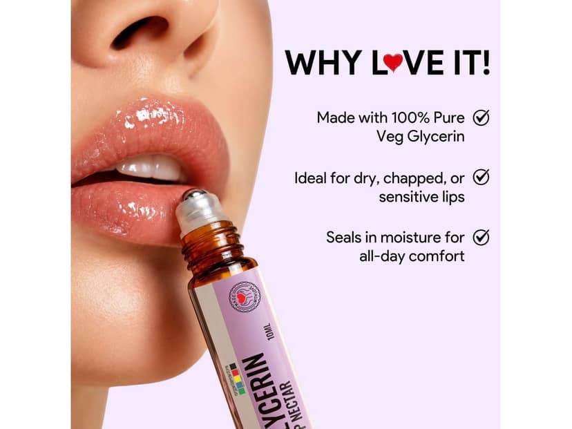 Organix Mantra Glycerin Lip Nectar - Pure Vegan Hydrating Lip Care for Soft, Smooth Skin - Eco-Friendly & Cruelty-Free - 10ML view 2