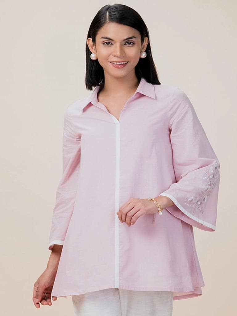 Blush Short Cotton Kurta view 2