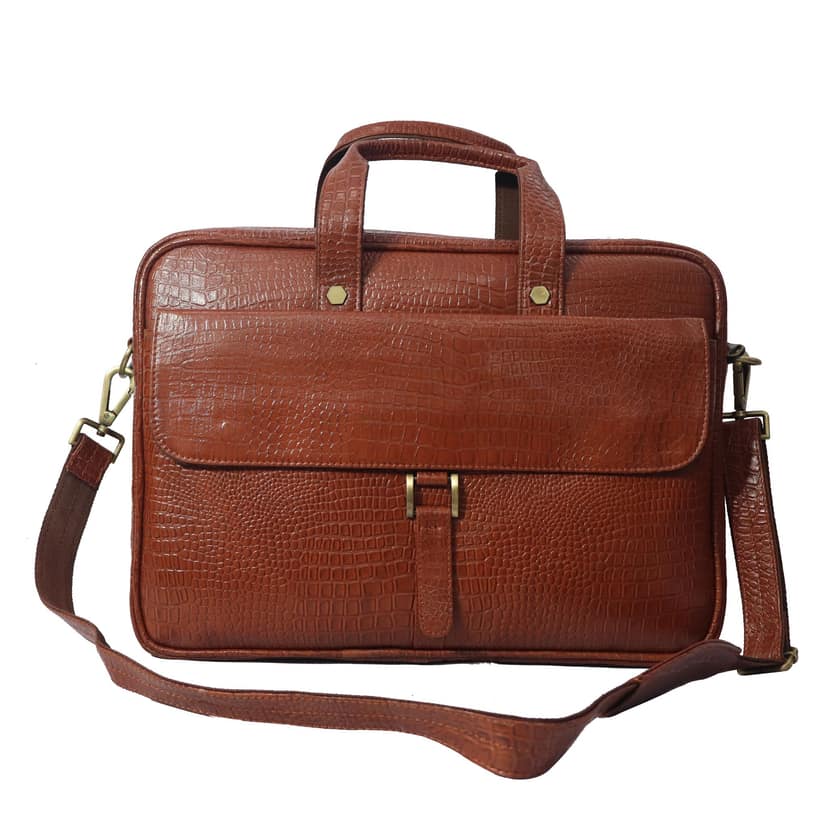 Fhs ExecutiveCraft Genuine Leather Laptop Briefcase: Elevate Your Professional Presence