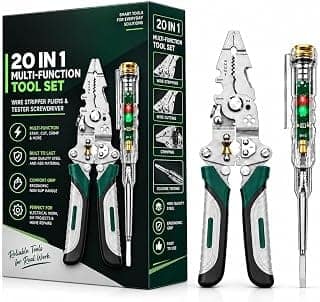 20-in-1 Multifunctional Wire Stripper, Cutter & Crimping Tool for 8–16 AWG Wires, Precision Wire Stripping Pliers for Electrical Installation, Cable Repair & Maintenance