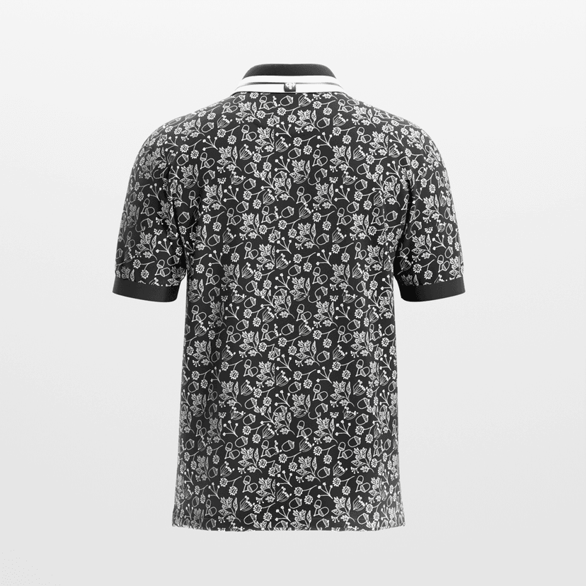 AH Black Botanical Haze Golf Polo view 3