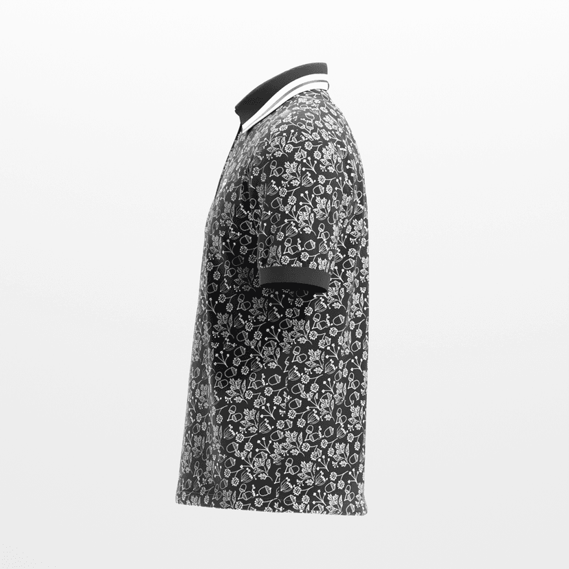 AH Black Botanical Haze Golf Polo view 4