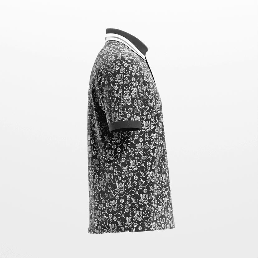 AH Black Botanical Haze Golf Polo view 5