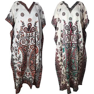 Ukal Combo Pack of 2 Women's Kaftan Dress Cover Up Nightwear Nighty Gown V-Neck Dress